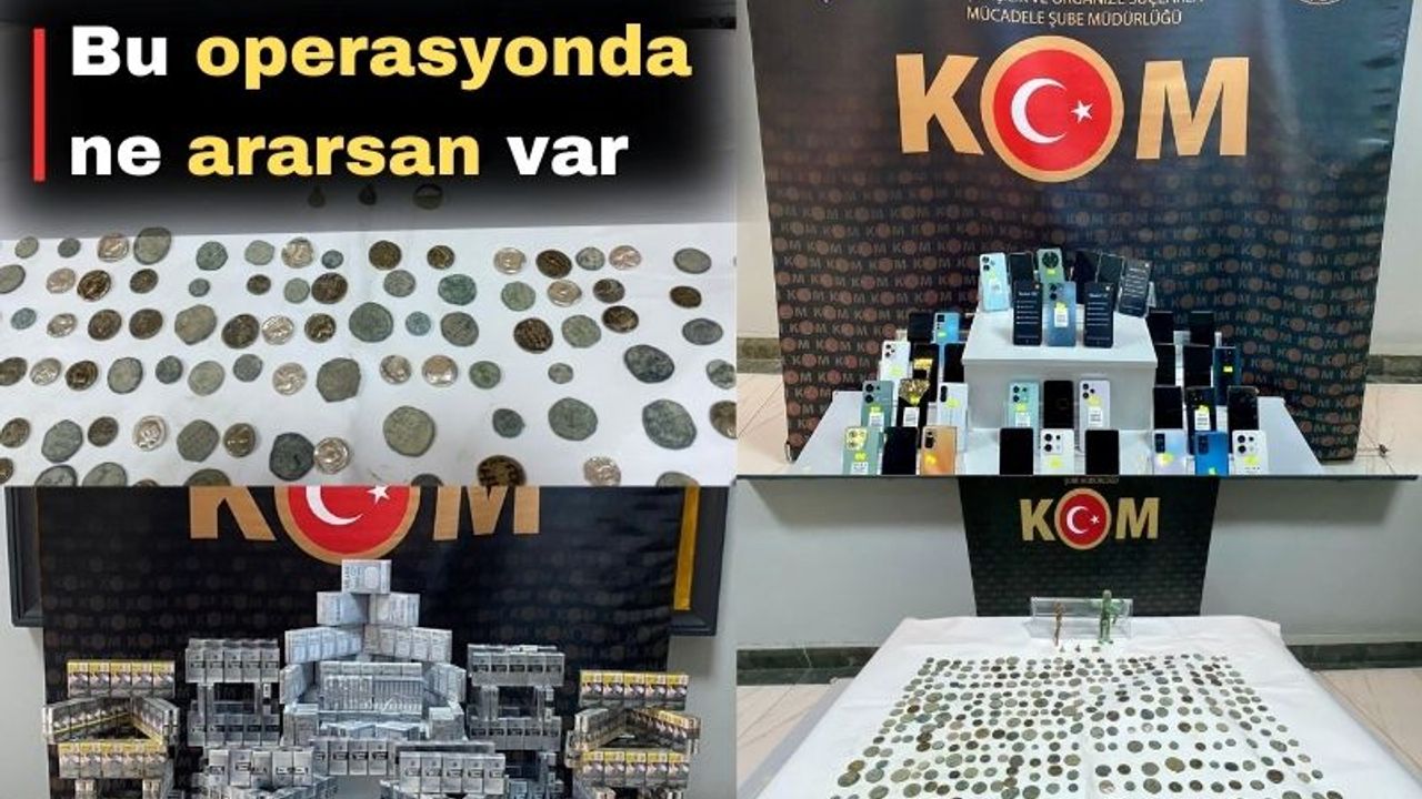 Uşak’ta tarihi eserler ve kaçak sigara yakalandı