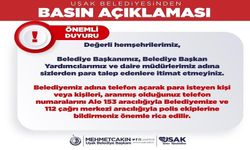 Uşak Belediyesinden Vatandaşlara önemli uyarı!