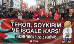 Uşak’ta Hekimler ve Sağlık Çalışanları Terör Soykırım ve İşgale Karşı Yürüdü