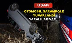 Uşak’ta bir otomobil şarampole yuvarlandı yaralılar var