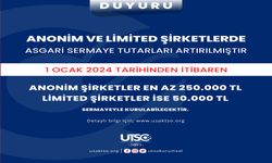 UTSO duyurdu; “Anonim ve limited şirketlerde sermaye  artırıldı”