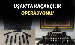 Uşak'ta kaçak tütün ve silah operasyonu