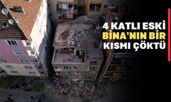 Eski 4 Katlı Bina'nın Bir Kısmı Çöktü