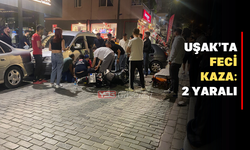 Uşak’ta otomobil motosiklete çarptı: Sürücüsüz motosiklet ise 1 yayaya çarptı