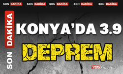 Konya’da 3.9 büyüklüğünde deprem.!