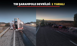 Uşak’ta tır devrildi: 1 yaralı