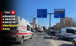 Uşak’ta köprülü kavşaktaki zincirleme kaza trafiği felç etti