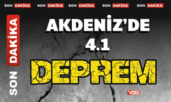 Akdeniz’de 4.1 büyüklüğünde deprem oldu