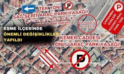 Uşak’ın Eşme ilçesinde araç trafiği yönleri değişti