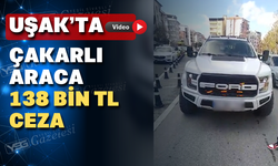 Uşak’ta çakarlı araç sürücüsü polisi tehdit etti