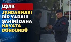 Uşak Jandarması Ulubey’de yaralı bir şahini daha kurtardı