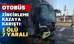 Uşak'tan İzmir'e giden yolcu otobüsü zincirleme kazaya karıştı: 1 ölü, 7 yaralı