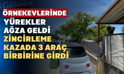 Uşak’ta üç araç birbirine girdi