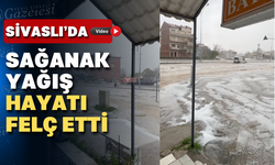 Sivaslı'da  sağanak yağıştan yollar göle döndü