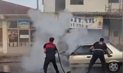 Seyir halindeki otomobil yandı