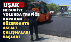Uşak'ta Mesudiye Grup Yolunda Asfalt Çalışması Başladı