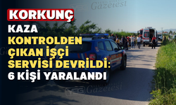 Yoldan çıkan işçi servisi sazlıkların arasına devrildi: 6 yaralı