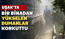 Uşak’ta 4 katlı binada yangın paniği
