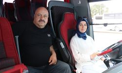 Hayali gerçek oldu: kocası ile aynı otobüste şoförlük yapıyor