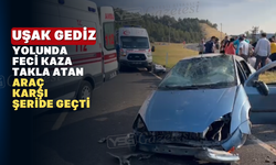 Uşak-Gediz Yolunda Kontrolden Çıkan Araç Karşı Şeride Geçti: 5 Yaralı