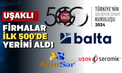 Türkiye’nin 500 büyük sanayi kuruluşu arasında 3 Uşaklı firma