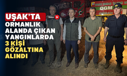 Uşak’ta ormanlık alanda çıkan yangın sonrası 3 kişi gözaltına alındı