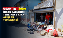 Uşak’ta bir evden 6 kamyon çöp çıkarıldı