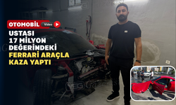 Usta Müşterisinin 17 milyon liralık Ferrarisi ile kaza yaptı