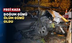 Doğum gününde ağaca ok gibi saplanan araçta can verdi