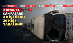 Feci Kaza: Yolcu otobüsü bariyere çarparak devrildi