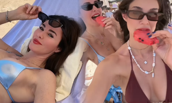 Defne Samyeli ve Kızları Deren ve Derin Talu Tatil Videosu