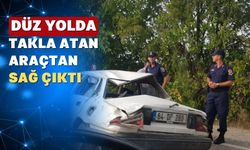 Uşak Sivaslı karayolunda takla attı