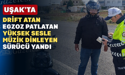 Uşak’ta yüksek sesle müzik dinleyip drift yapan sürücülere ceza yağdı