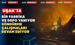 Uşak’ta bir tekstil fabrikası şu anda alevler içerisinde