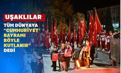 Uşaklılar geceyi kırmızı beyaza boyadı