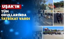 Uşak’ta afetlere karşı okullarda eş zamanlı tahliye tatbikatı yapıldı