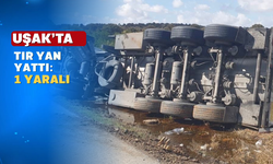 Sürücü direksiyon hakimiyetini kaybetti tır devrildi