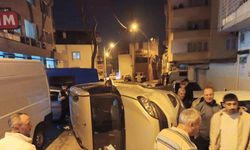 Kontrolden çıkan araç yan döndü 1 kişi yaralandı