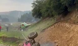 Off-road yarışında araç takla attı