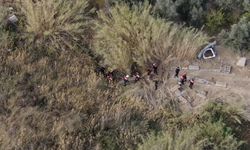 Sazlıkta gizlenen suçlu dronla yakalandı