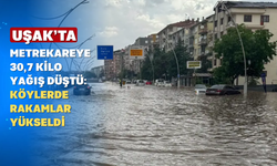Uşak'ta Görülen Sağanak Yağış Vatandaşın Yüzünü Güldürdü