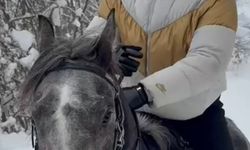 Kar kovboyunden karlar üzerinde atlı şov