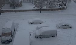 O ilçede kar hayatı durdurdu