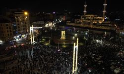 Olaysız yılbaşı coşkusu havadan görüntülendi