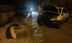 Park halindeki 2 araca çarpan otomobilin sürücüsü kaza yerini terk etti