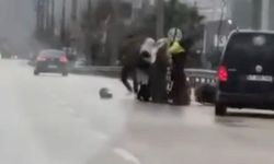 Tartıştığı kuryeyi böyle dövdü