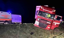 Kontrolden çıkan tır son anda kurtuldu