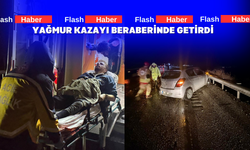 64 plakalı araç kaza yapan başka bir araca çarptı