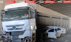 Uşak’ta tırın altına sıkışan kadın güç bela kurtuldu