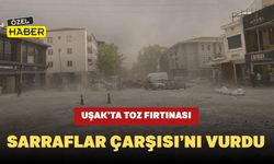 Uşak’ta Toz Fırtınası Sarraflar Çarşısı’nı Vurdu